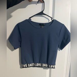 Small blue crop top